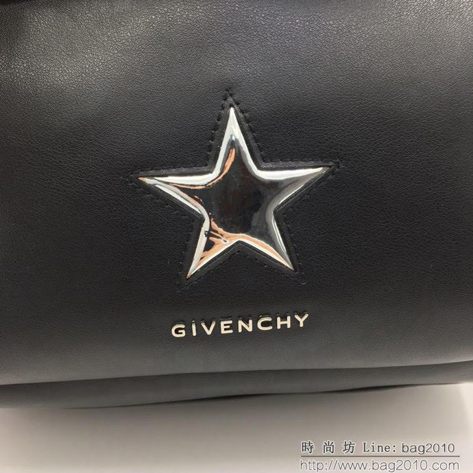GlVENCHY紀梵希 黑色 雙肩包 頭層牛皮 原版亞銀五金 肩帶帶手工logk 時尚百搭款背包  tsg1024